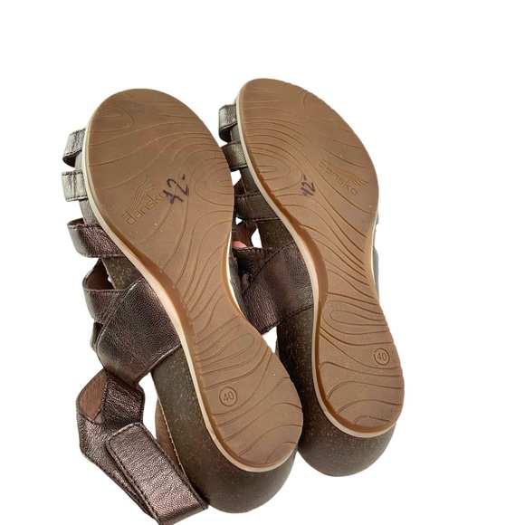 Dansko Metallic Gladiator Valentina Wedge Sandals - Picture 8 of 8